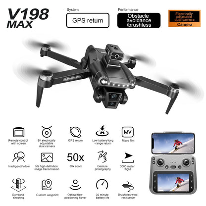 V198MAX Brushless GPS Return-to-Home Drone for Outdoor Flying